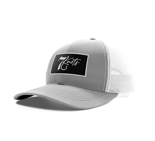 Custom 7 Knots Logo Trucker Hat - Light Heather Gray - Image 2
