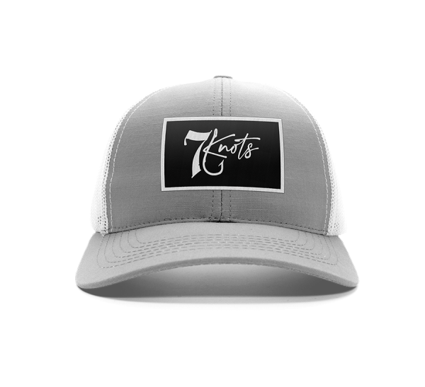 Custom 7 Knots Logo Trucker Hat - Light Heather Gray
