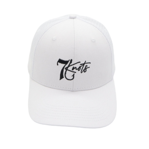 White hat with 7 Knots gear logo