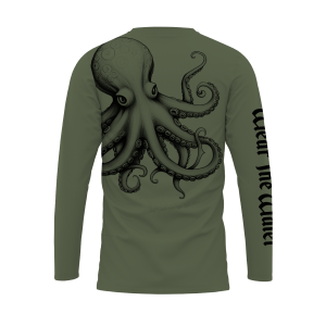 green long sleeve fishing shirt - octopus