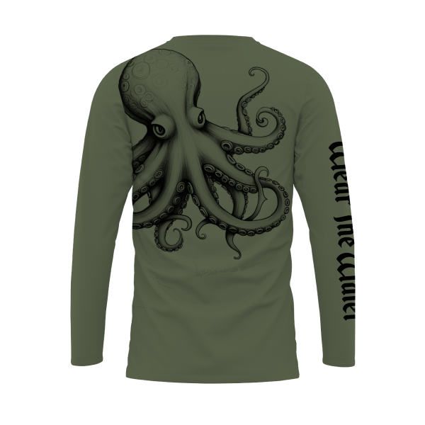 green long sleeve fishing shirt - octopus