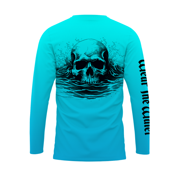 Skull Long Sleeve Fishing Shirt - Faded Design UPF 50