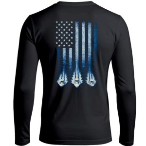 Waves of Freedom Black and Blue back design